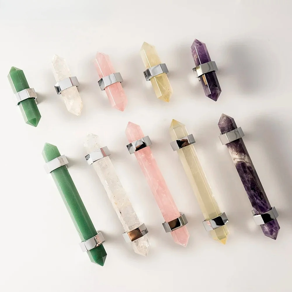 مقبض كابينة من الكريستال الطبيعي، مقابض خزانة الملابس، درج يسحب أجهزة أثاث كروم لامعة أنيقة