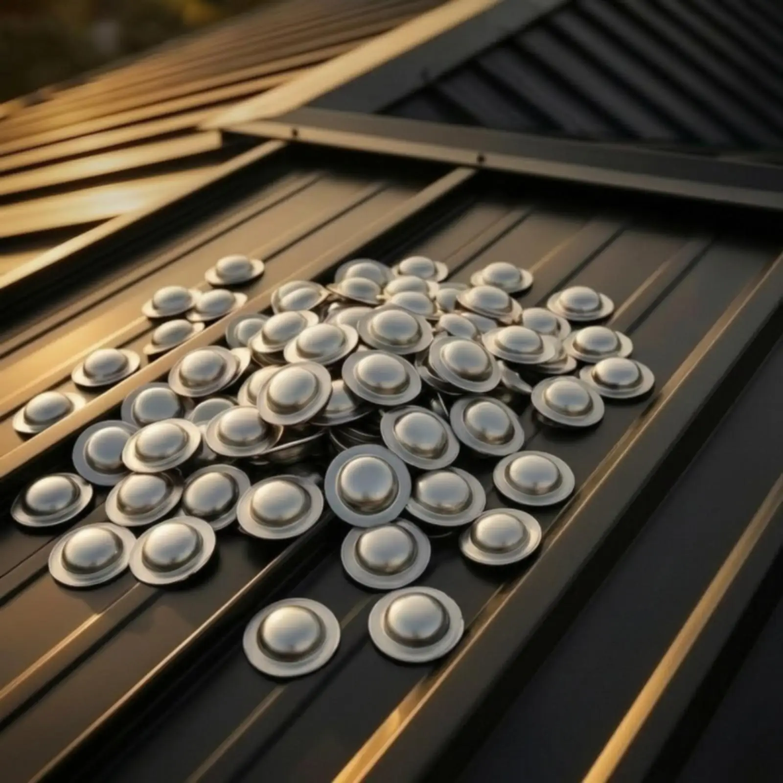 Rust Resistant Metal Screw Cap Cover 100 Pack for Roof Deck Repair Leak Proofing with Flat Flange Dome Head Fastener Guard