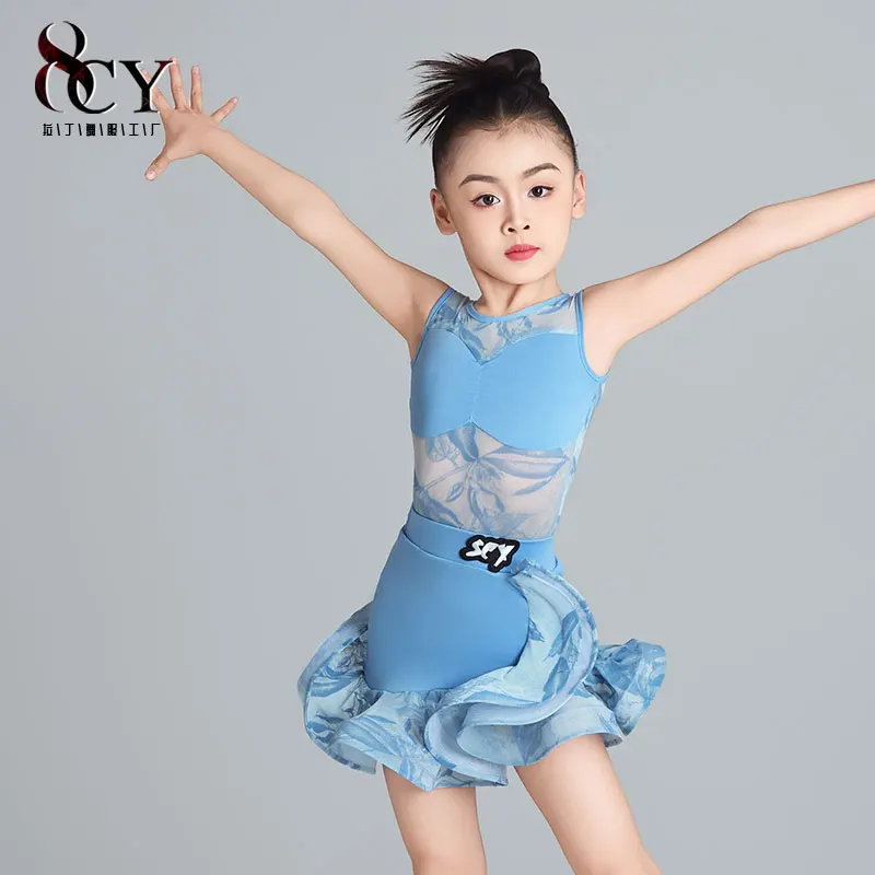 ชุดเต้นลาตินเด็กคุณภาพสูง - ชุดซ้อมลูกไม้สไตล์ใหม่สำหรับเด็กผู้หญิง - ชุดฝึกซ้อมระดับมืออาชีพ