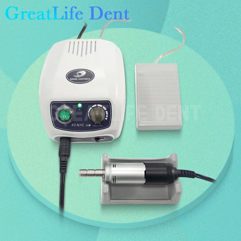 GreatLife Dent RENHE 119 35E/35EI 60W 35000RPM Dental Manicure Pedicure Jewelry Polisher Machine High Speed Strong Micromotor