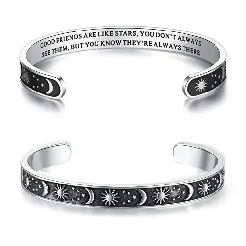 

Inspirational Bracelets for Women Personalized Gifts for Women Stainless Steel Engraved Birthday Graduation Mothers Day Gifts