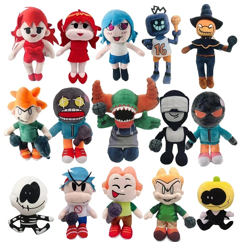 Game FNF Pico Plush Friday Night Funkin Nene Darnell Plushie Soft Stuffed Doll Cute Home Decor Pillow Toy Kids Gift For Fans