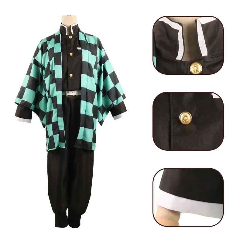 Anime Agatsuma Zenitsu Costume Cosplay Kimono Abiti di Halloween Parrucca uniforme da festa Donna Bambini