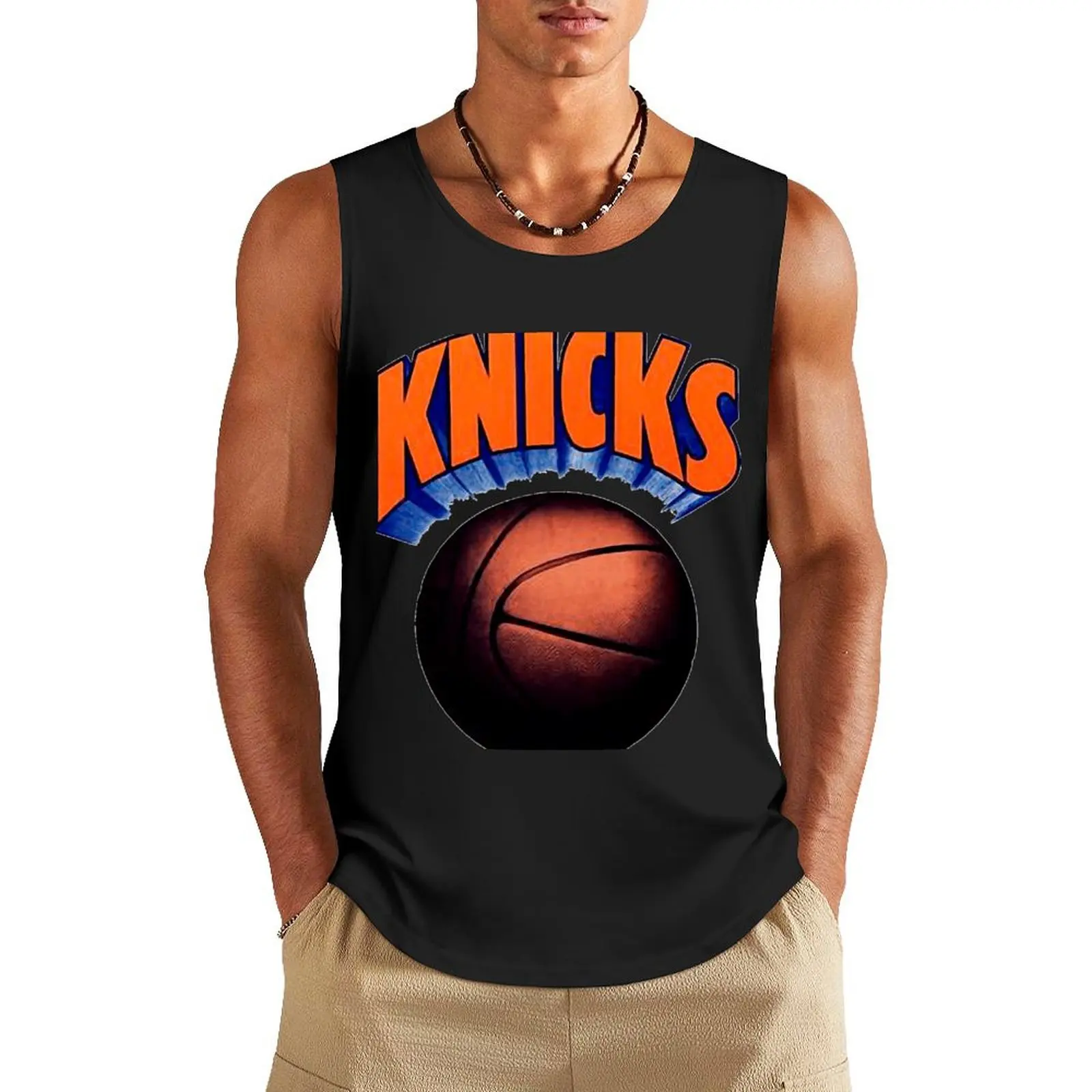knicks vintage Tank Top man vest Man gym clothes Vest for boy Japanese t-shirt