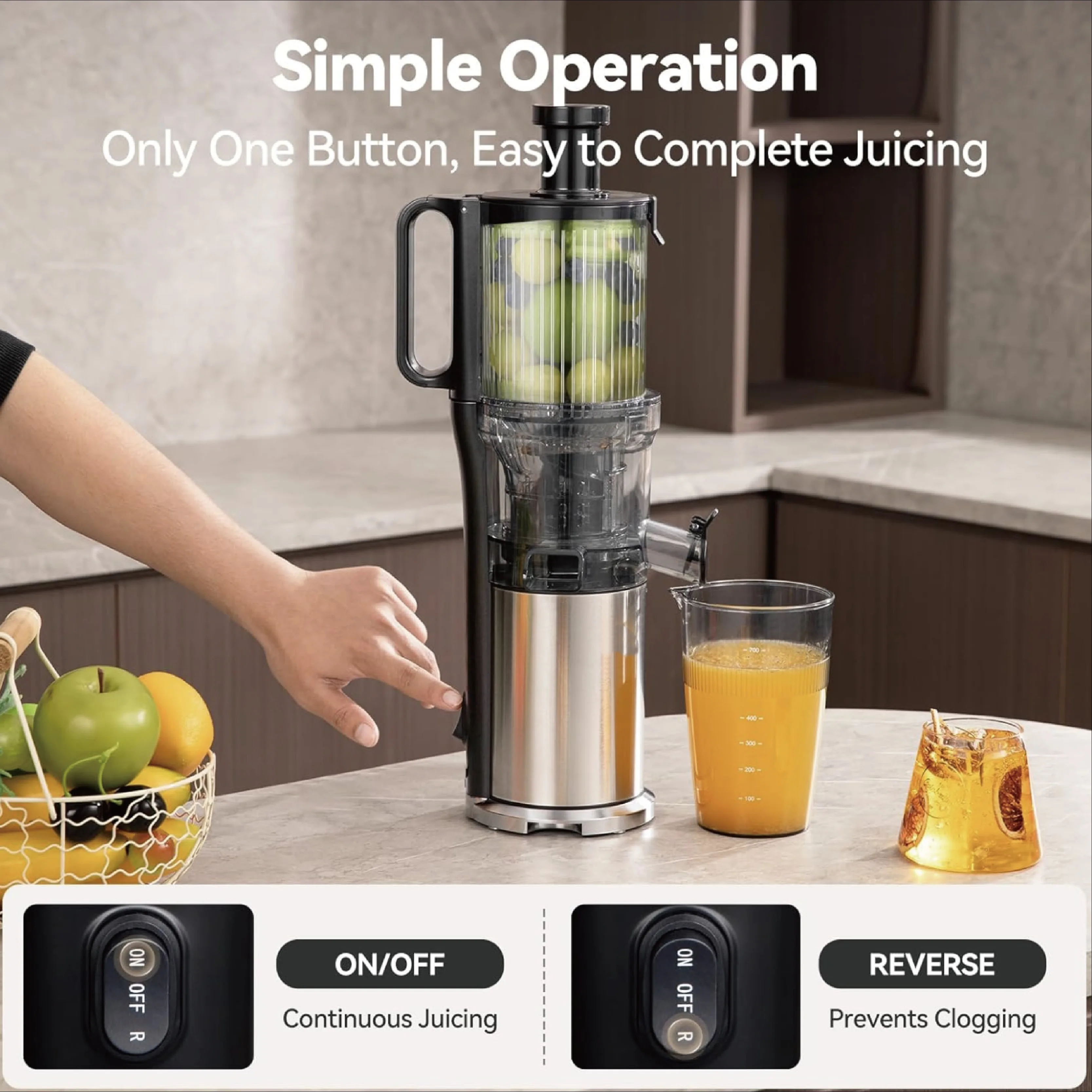 

2026 High Quality Electric Stainless Steel Slow Juicer Commercial Outdoor Use Wide Chute Car Fruit & Vegetable Juicer