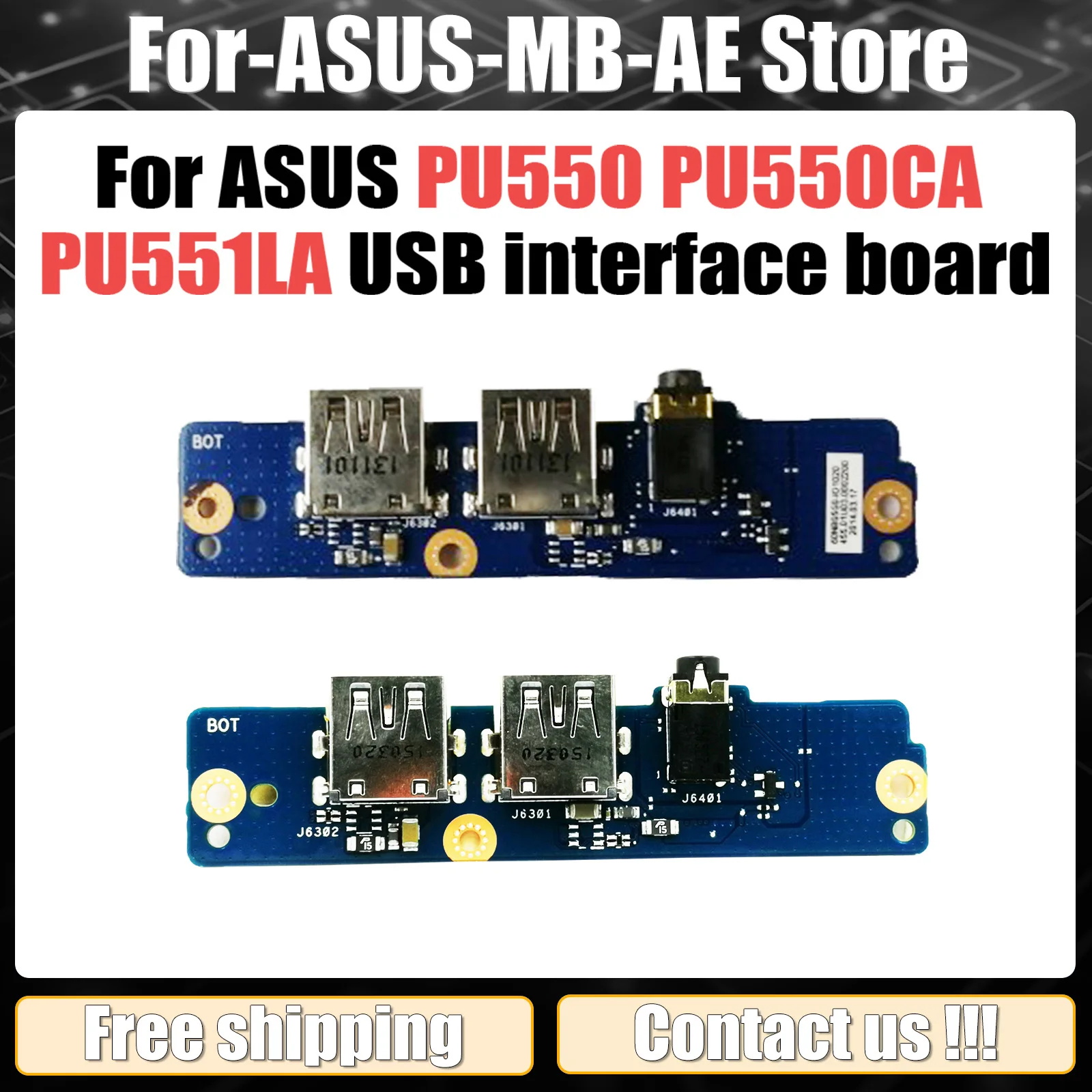 For ASUS PU550 PU550CA PU551LA Laptop USB interface small board PU550CA PU551LA IO BOARD test good Fast Ship