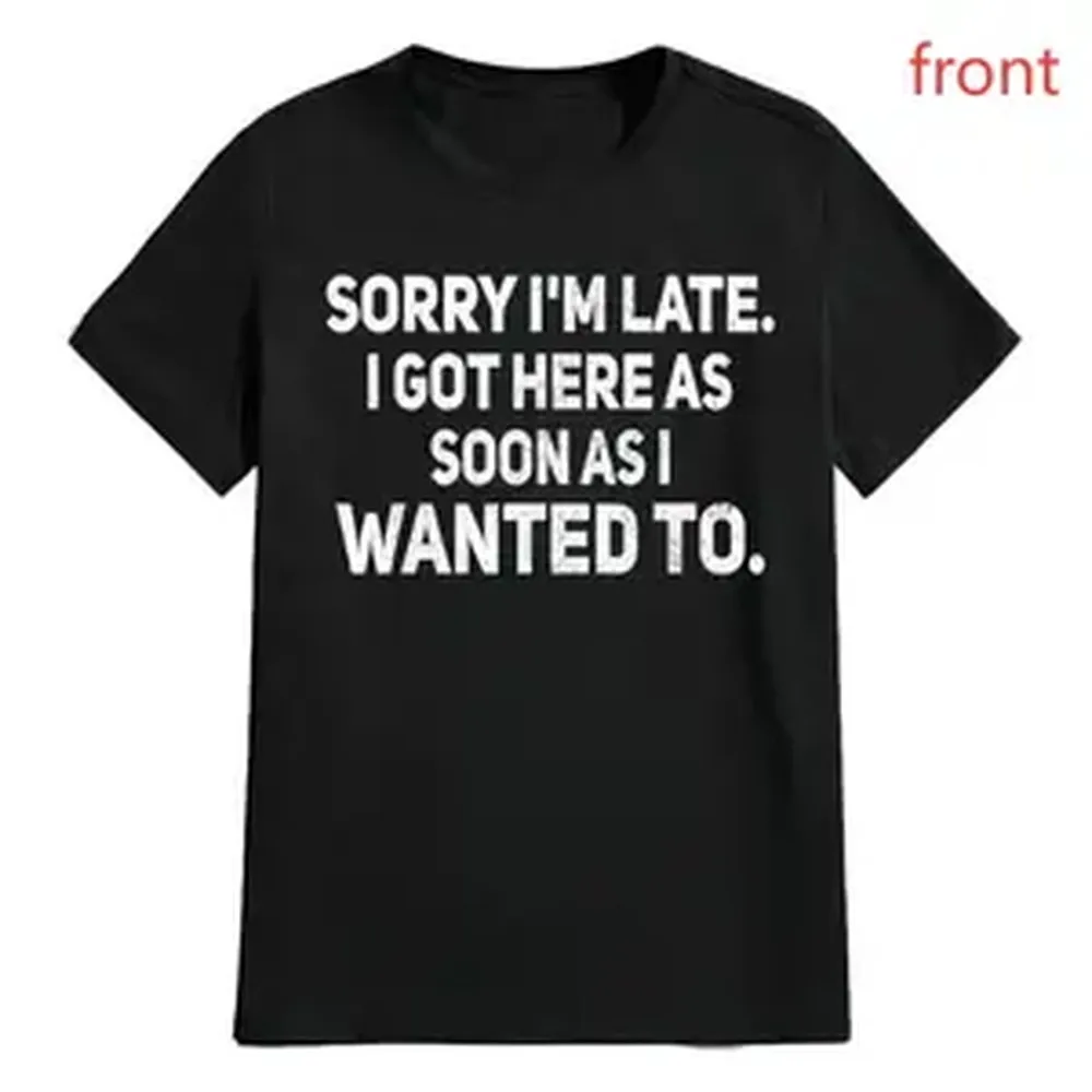 100% Cotton Loose Fit Unisex Thermal Sports Top - Short-Sleeve, High Saturation Printed Text Shirt, Customizable Sarcastic 