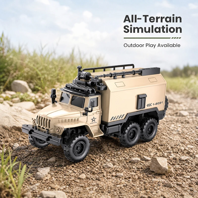 1:64 Mini RC Truck 10CH 2.4G Remote Control Alloy Command Vehicle with Light Electric Transport Car Desktop Model Toy Kids Gifts