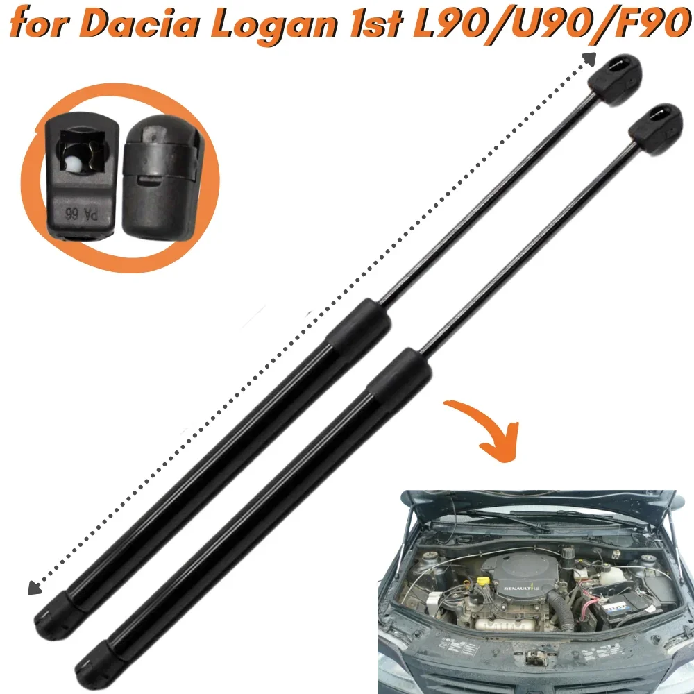 

Qty(2) Hood Struts for Renault/Dacia Logan 1st L90/U90/F90 2004-2012 Front Bonnet Gas Springs Shock Absorbers Lift Supports