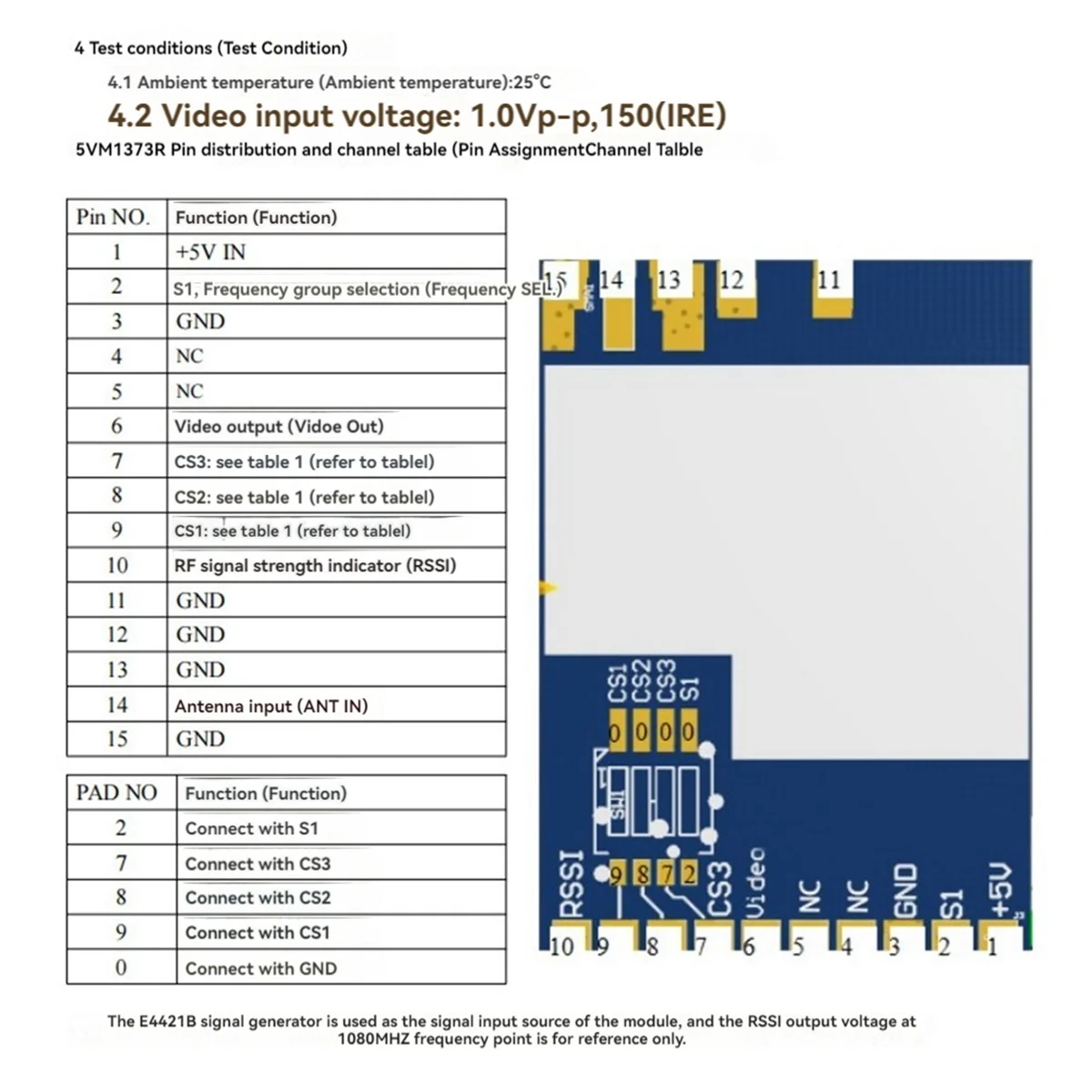ABSQ-VM1373R 1,2 G 1,3 G 9 Kanäle VRX Analogempfänger Hohe Empfindlichkeit Starkes RSSI-Signal zur Erkennung von SFT