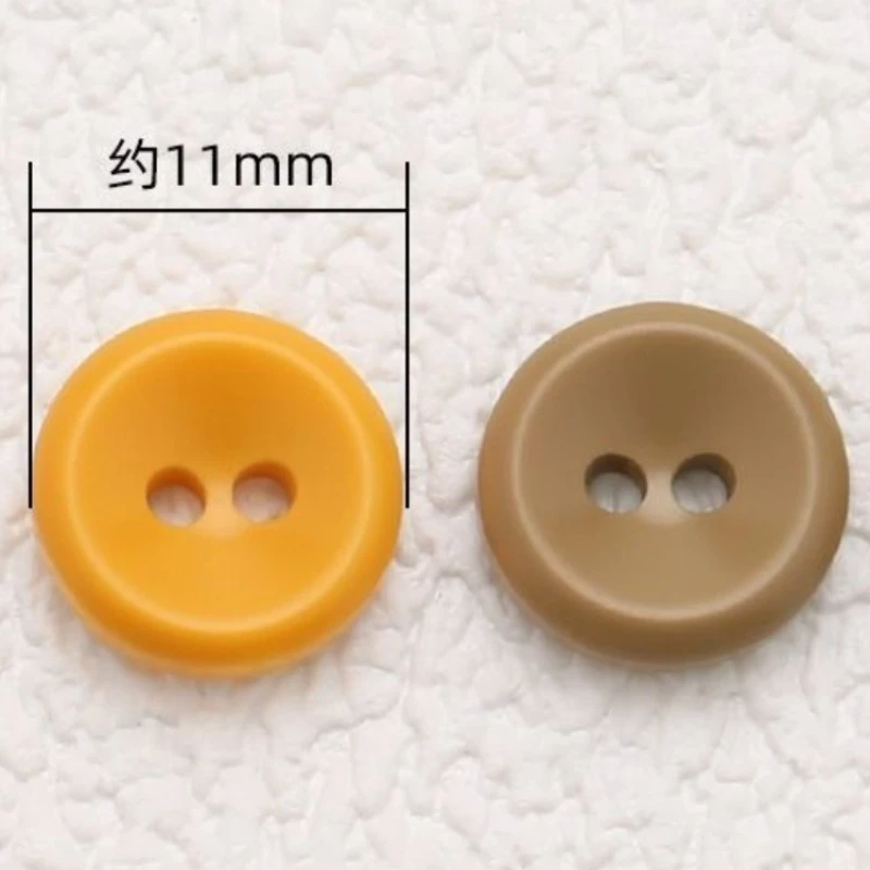 Round Color Shirt Button Children's Clothing Resin Button Men's and Women's White Shirt Professional Wear Two-eye Small Button