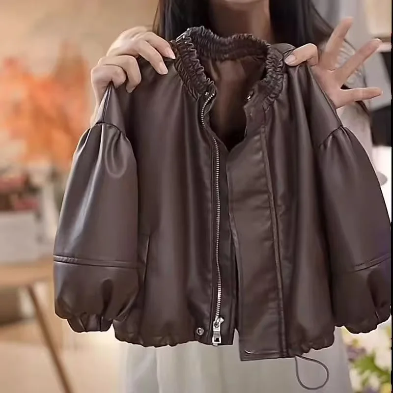 

Children's Autumn and Winter Jackets New Styles for Boys and Girls Solid Color Lapel Leather Jackets Baby Short Jackets Trendy