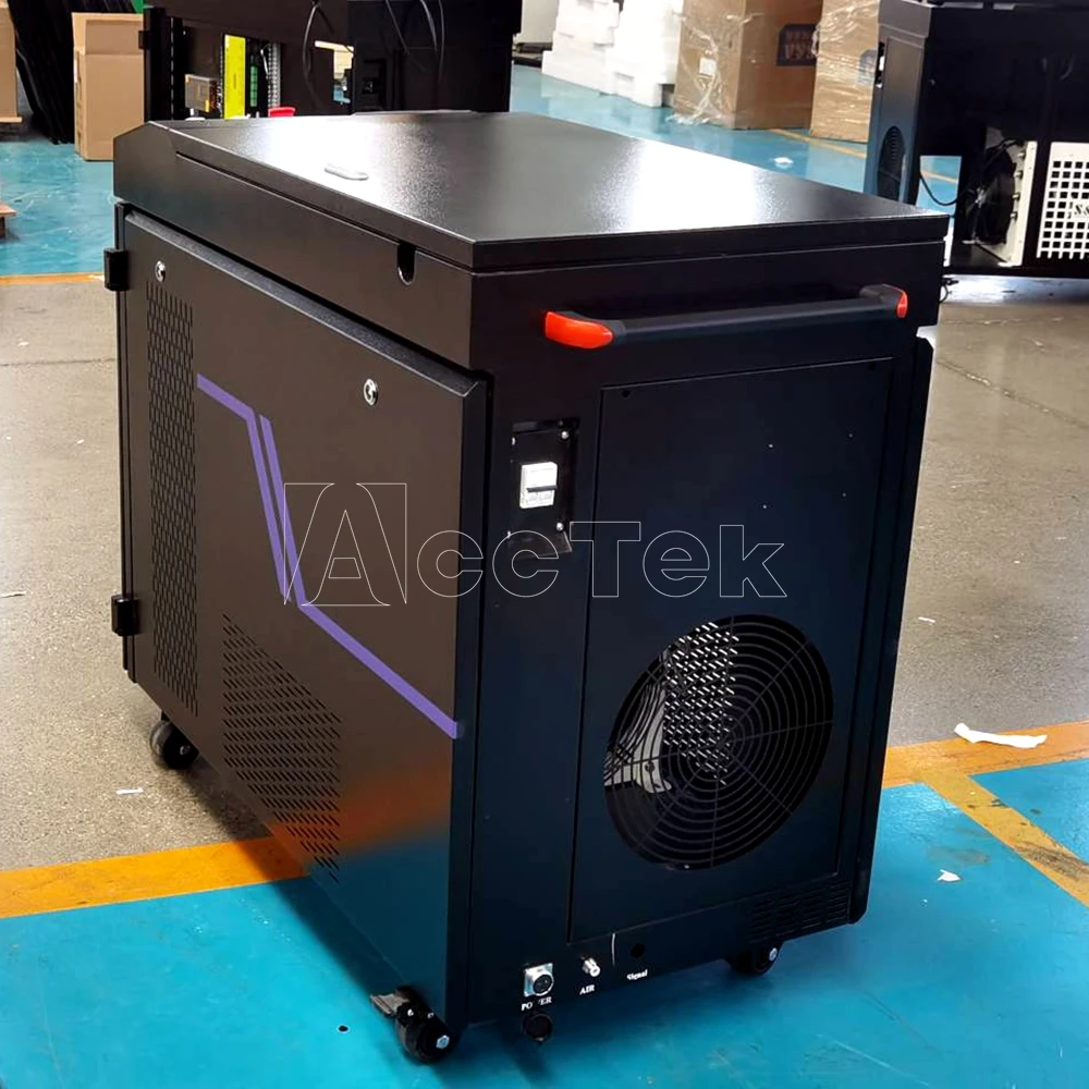 ACCTEK-máquina de limpieza láser de pulso, dispositivo Industrial de extracción de pintura de aceite, para piezas de automóviles, 1kW, 2023