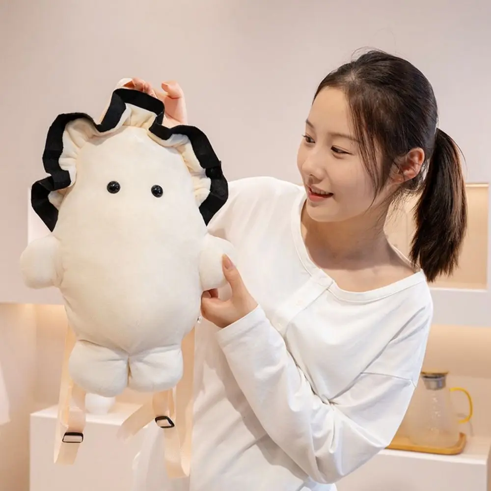 Cute Huggable Oyster Backpack Fur White Oyster Animals Oyster Bag Kawaii Creative Oyster Shoulder Bag Outdoor