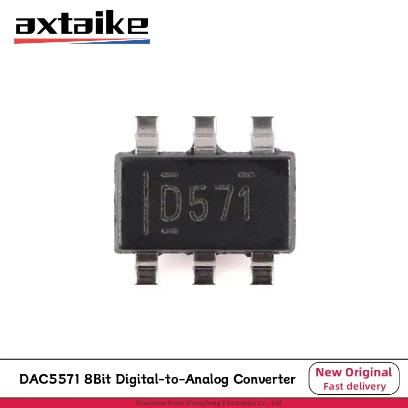 

5PCS DAC5571IDBVR SOT-23-6 DAC5571 D571 DAC5571IDBVT 8Bit Digital-to-Analog Converter 2.7V to 5.5V I2C Interface IC SMD