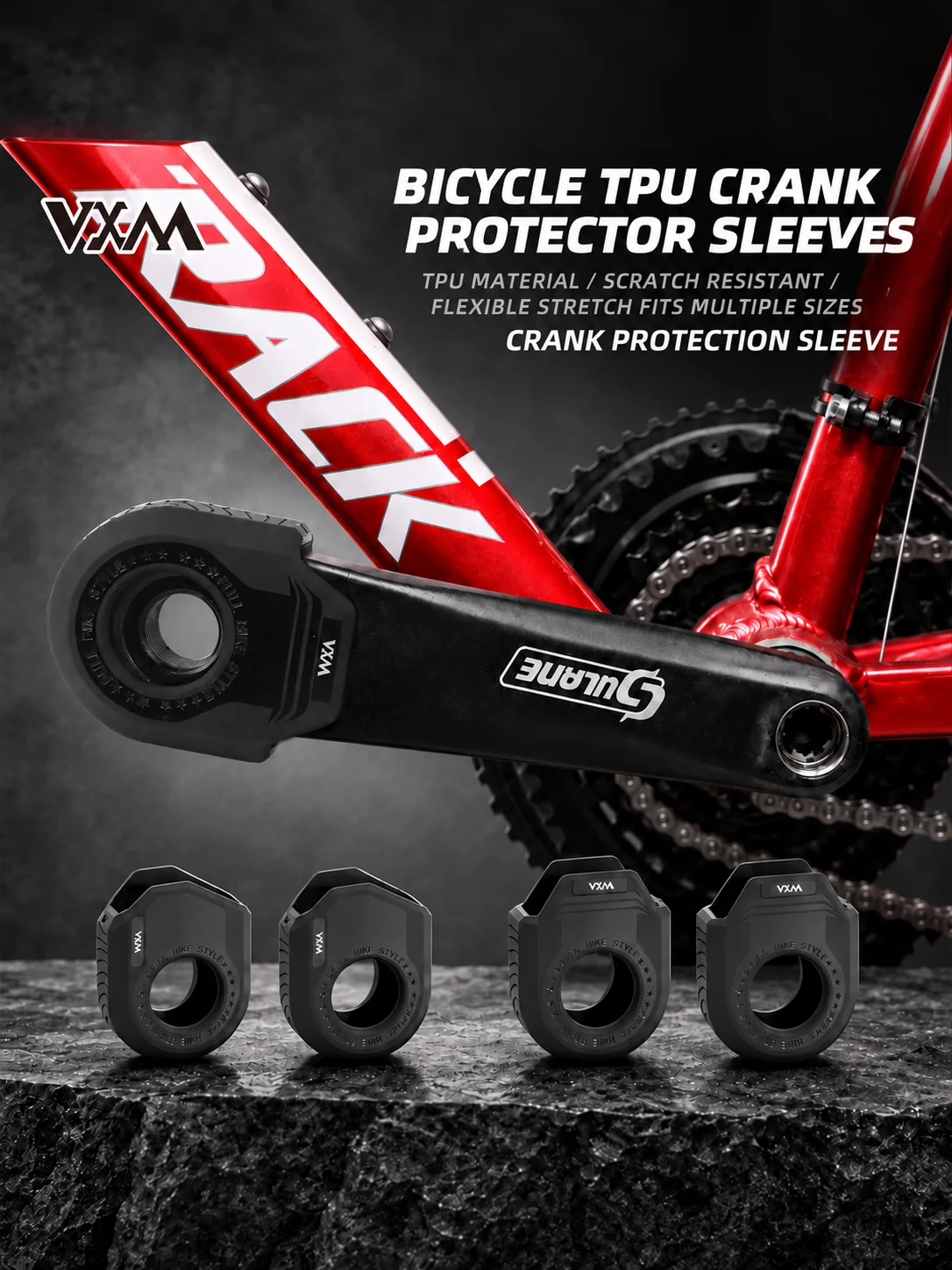 VXM Handlebar and Crank Protection Cover Mountain Road Bike Pedal Axle TPU Guard Anti-Scratch Paint Protection Waterproof