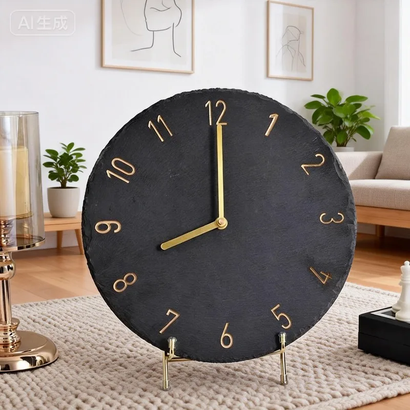 

Черные бесшумные настенные часы, персонализированные настенные часы, настольные часы для гостиной, декоративные украшения для спальни в скандинавском стиле