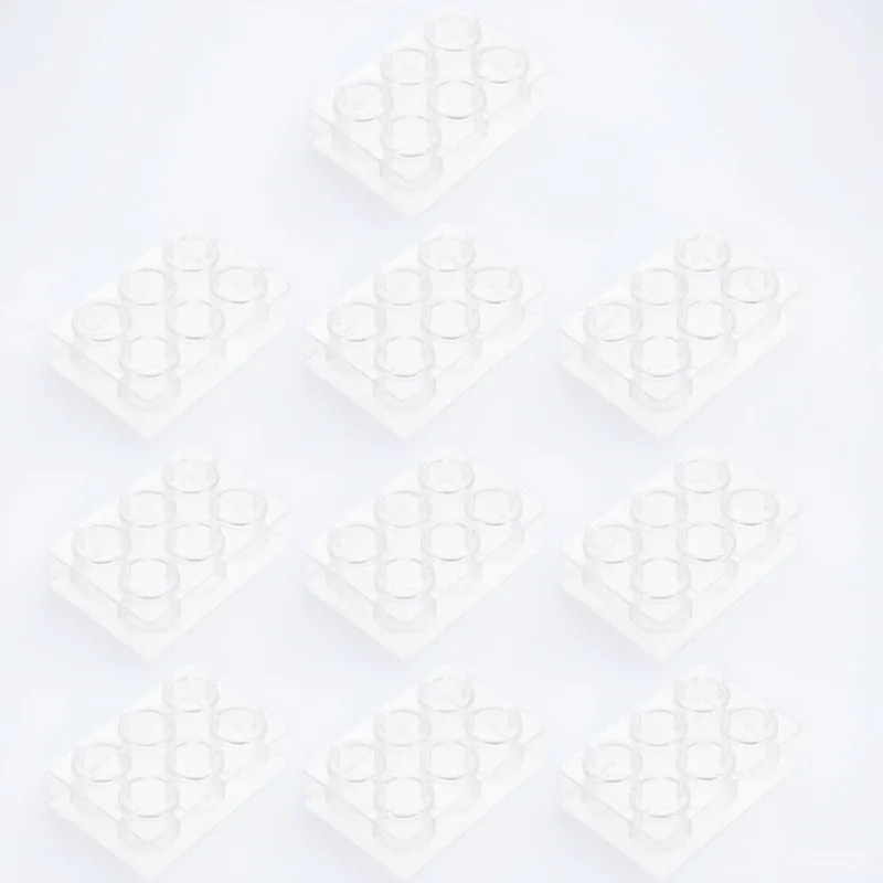 

10Pcs Reaction Plates Plastic Experiment Boards High Transparency Multifunctional Chemical Instrument Holder 6 Hole