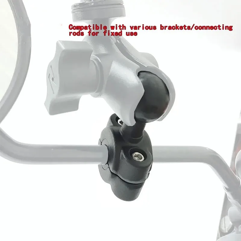 Clamp Ball Base Motorcycle Handlebar Rail Ball Mount Car Headrest Rail Holder for 8.2-14mm Motorcycle Handlebar Side Mirror Stem