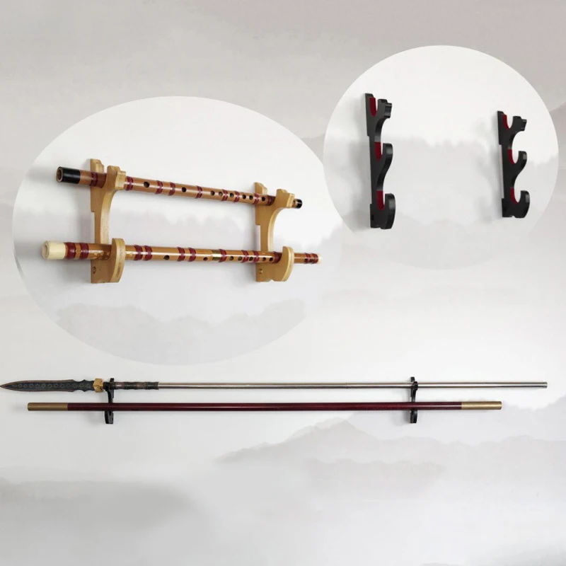 2pcs Cosplay Wand Sword For Samurai Rack Adjustable Display Racks Wall Mounted Wooden Sword Stand Holder Hanger Knife - view 3