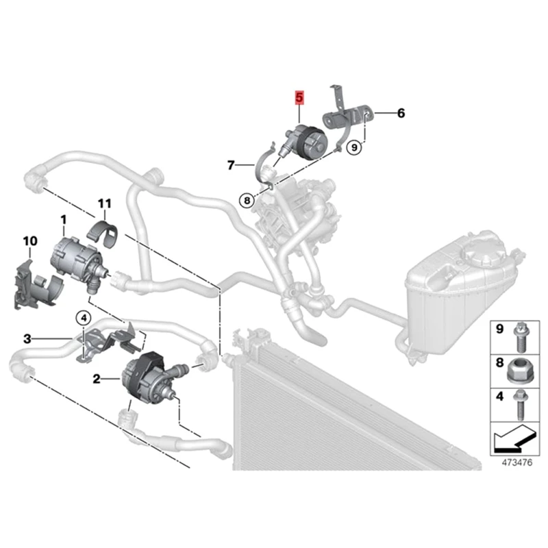 Car Auxiliary Electronic Water Pump 64119147359 For BMW 1 2 3 4 5 Series F30 F31 Cooling System Auto Parts