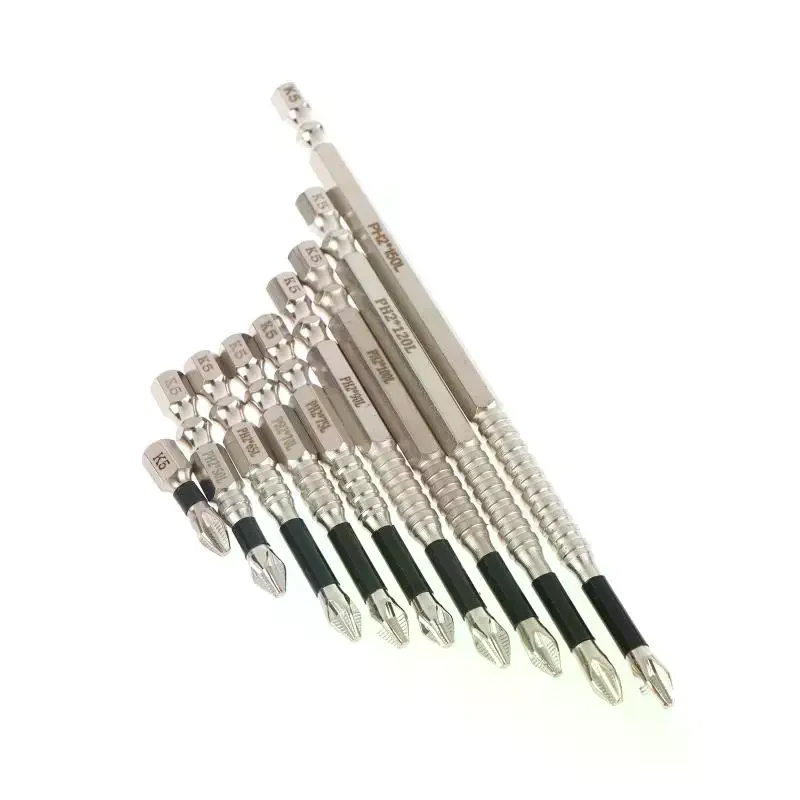 /TPz/Upgraded Non-slip PH2 Impact Driver Bit Set With Magnetic Screwdriver Tool 25-150mm Non-slip WaterProof Bits 3/4/5/6/9PCS
