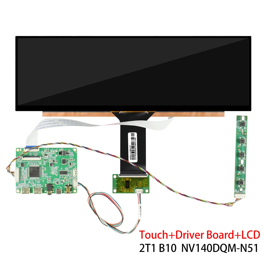 14.0 inch Strip Screen 1920x550 IPS DIY IPS LCD Gaming Console Panel 60Hz HDMI Controller Board Touch Screen NV140DQM-N51