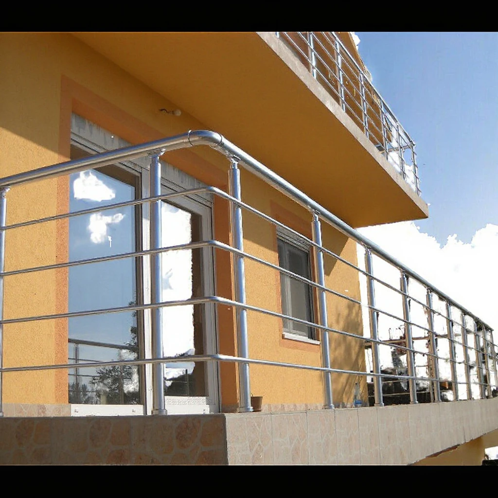 맞춤형 현대식 스테인리스 스틸 와이어 난간 디자인 파이프 데크 (야외 발코니 계단 빌라 호텔 아파트 데크 난간용)