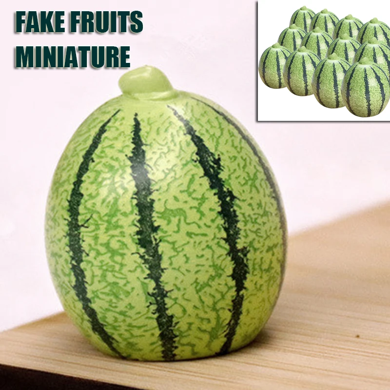 

12 Pcs Food Play Emulational Fruit Toys Simulated Fruits Resin Watermelon Artificial Decor Faux Mini Fake Fruits Realistic Indoo