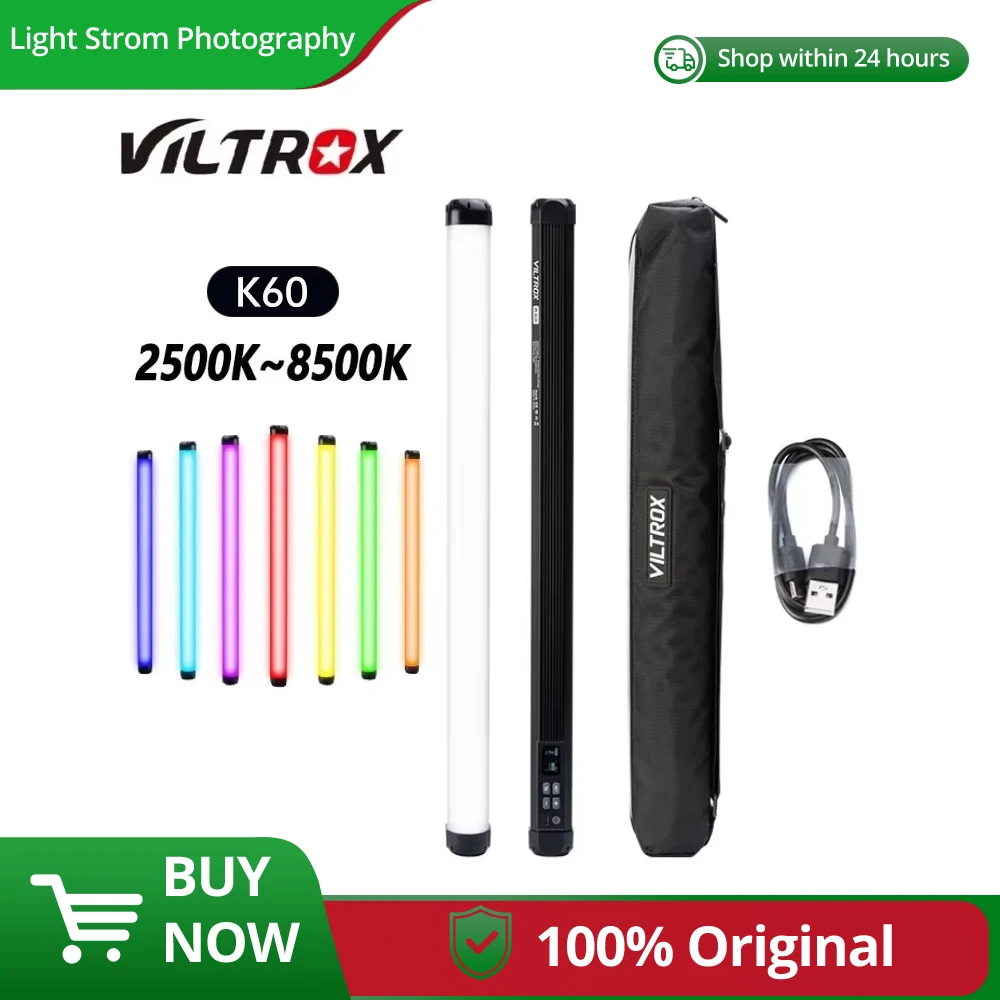 

VILTROX K60 RGB 20W Handheld Stick Light With APP Remote Control 2500K~8500K Photography Lamp For Youtube TikTok Studio Lighting
