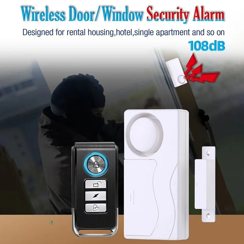 SF03R Allarme porta wireless con telecomando Allarmi antifurto per porte e finestre Allarmi di sicurezza Sensore di sicurezza domestica Allarmi antifurto