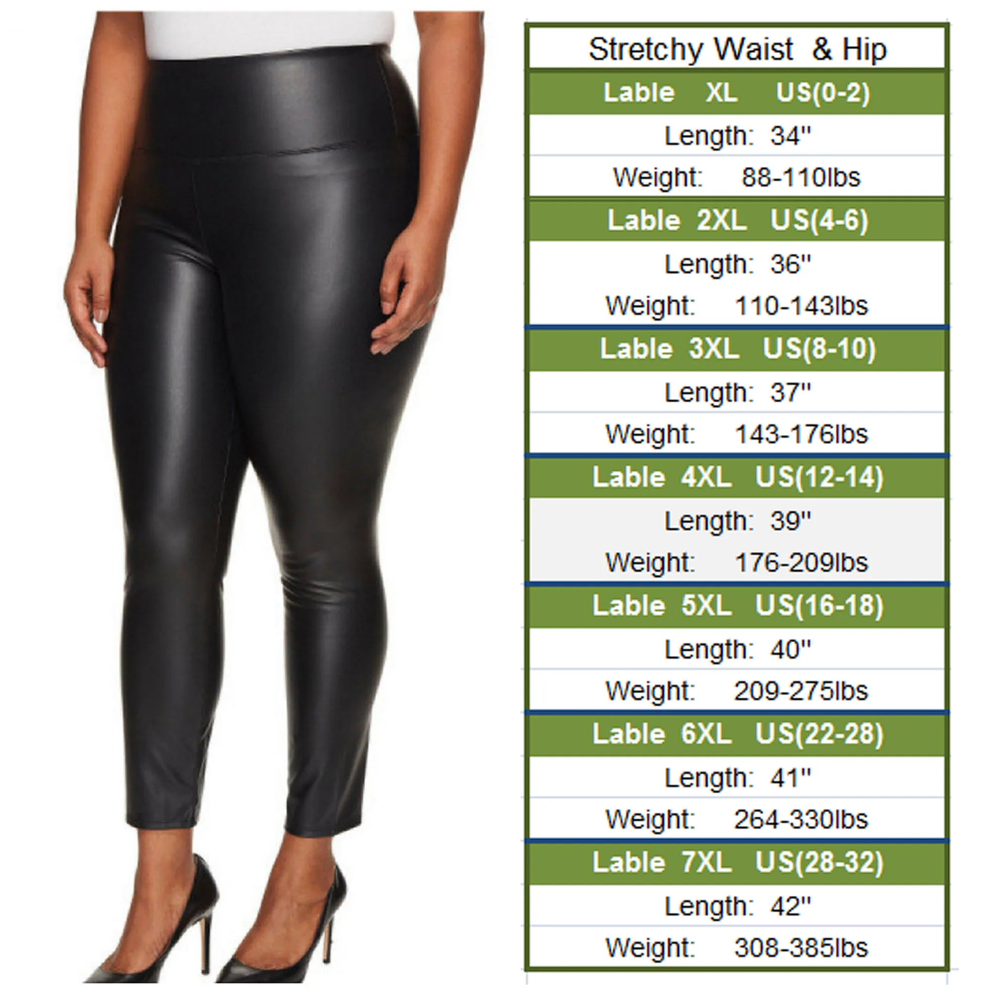 Spring Summer Faux Leather Leggings Plus Size Super Stretchy Spandex Clothing PU Leather Pant Tummy Control Oversized Pants