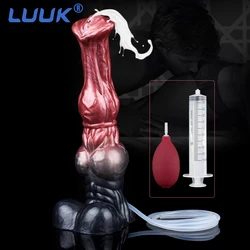 LUUK New Silicone Horse Dildo With Squirting Function Fantasy Realistic Masturbators Ejaculation Anal Plug For Women Sex Toys