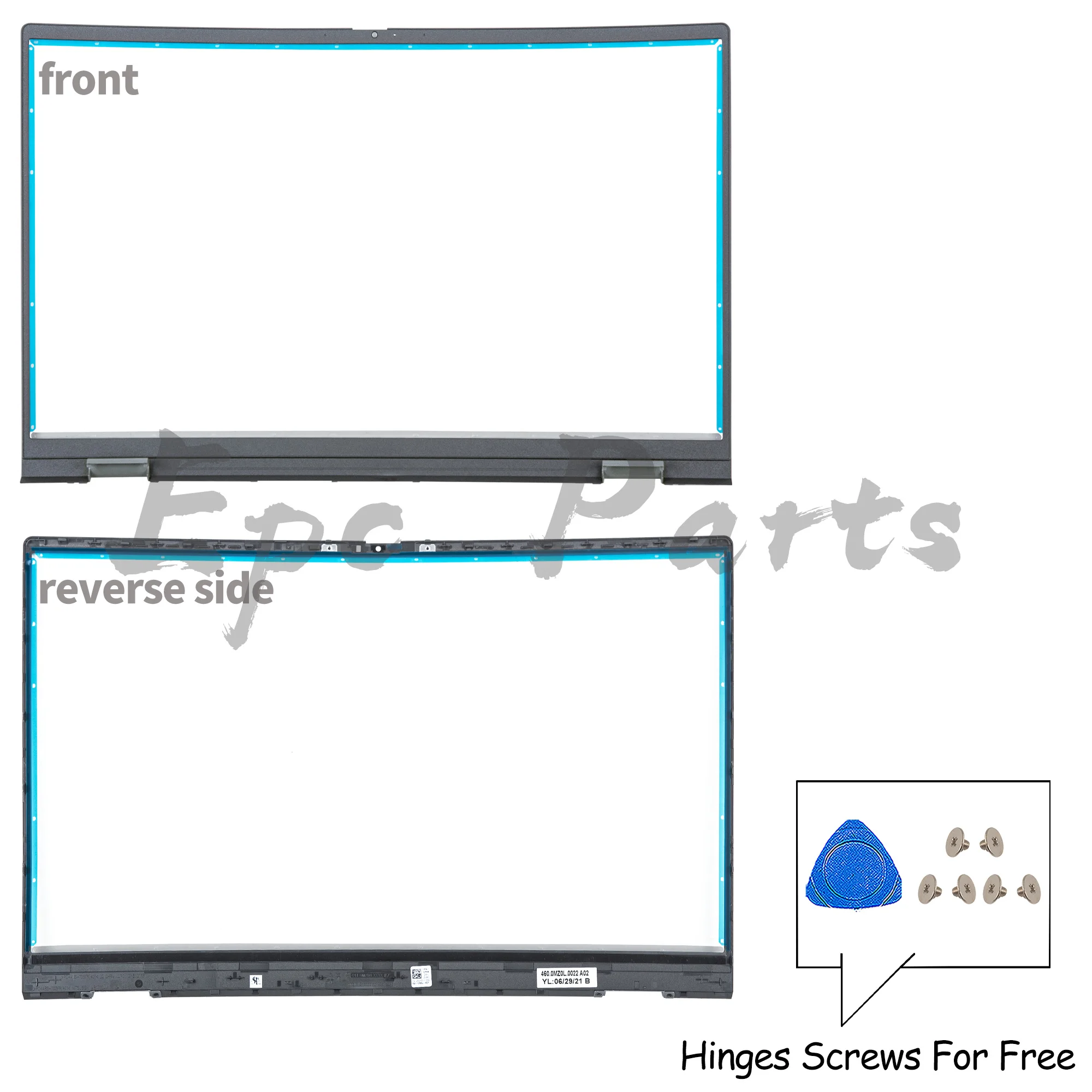 Piezas Epc CHFVW para Inspiron 15 Pro 5510 5515 P106F, cubierta trasera LCD de metal/bisel/reposamanos/bisagras inferiores, reparación de carcasa 05WK5X