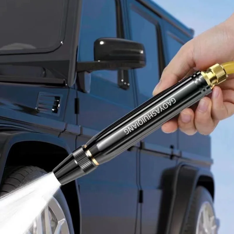 

Водяной пистолет высокого давления, черная насадка из сплава пагоды, пластиковый корпус, прямой распылитель, автомойка, чистка сада, портативный, прочный, сверхмощный