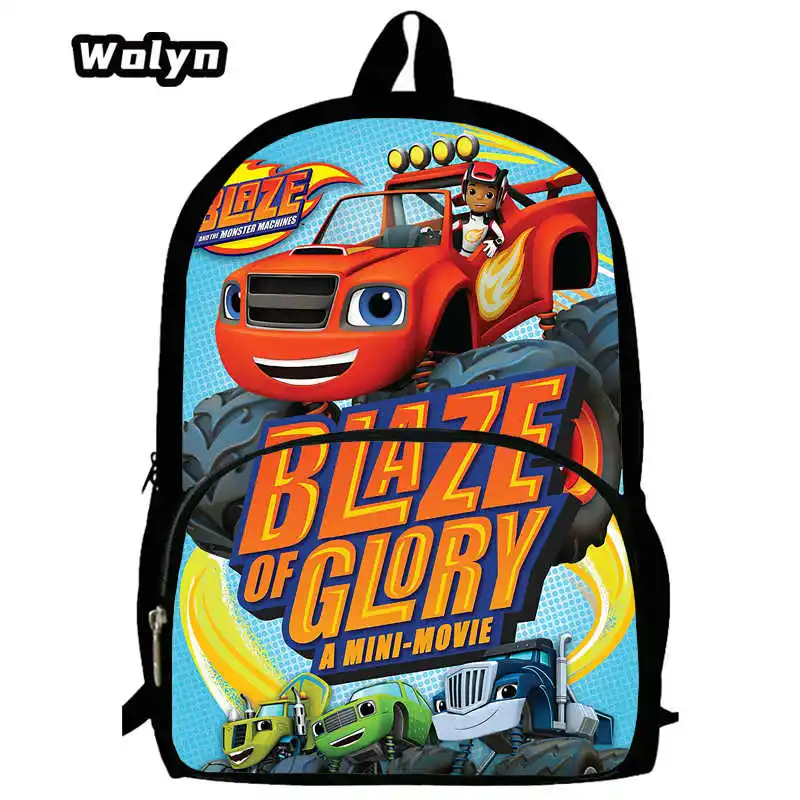 Blaze and the Monster Machines mochila con estampado 3D, mochilas escolares de Anime de dibujos animados para niños y niñas, mochilas de día, bolsa de viaje