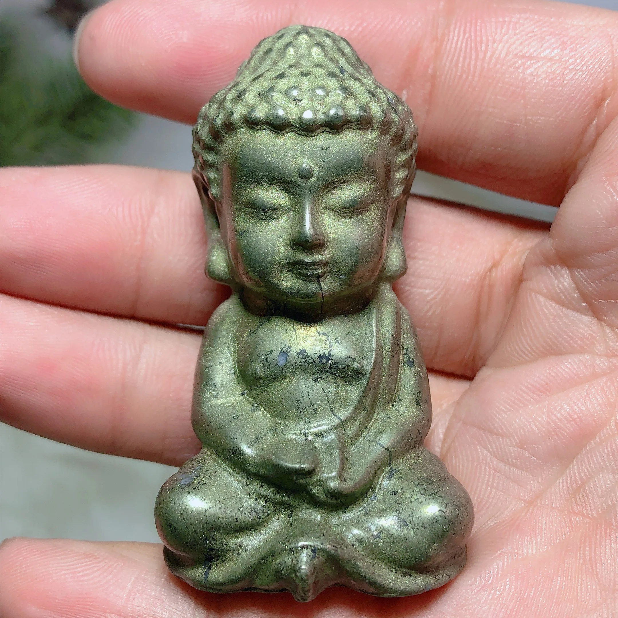 Healing High Quality Pyrite Buddha Natural Carved Crystals Home Decorations Stone Jewelry Room Decor Gift Gemstones Mineral - Image 5