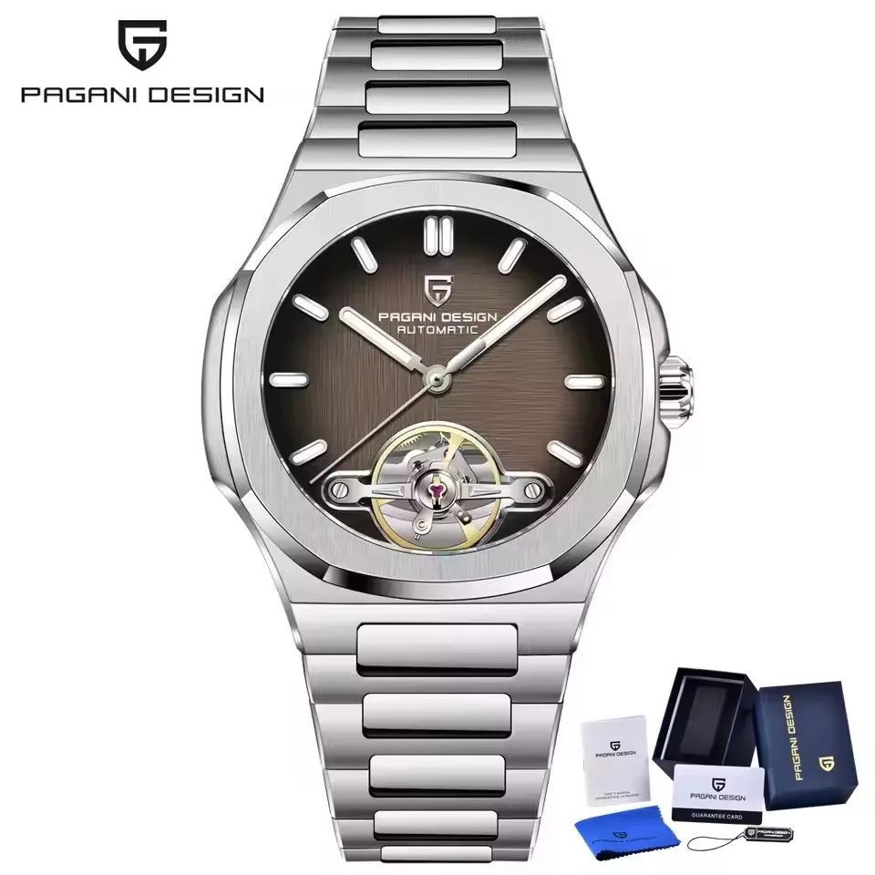 PAGANI DESIGN Nieuwe Mechanische Hollow-Out Tourbillon Mannen Horloge Sport Elegante Saffier Waterdicht Horloge Japan Movt 316L Stalen Klok
