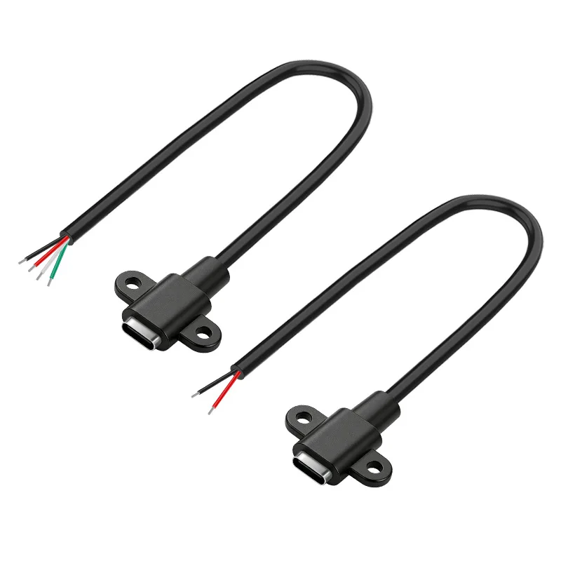 Type C Female Extension Cord Open End Power Cable With 2 Cores And 4 Cores Optional For Power Solution 0.25m