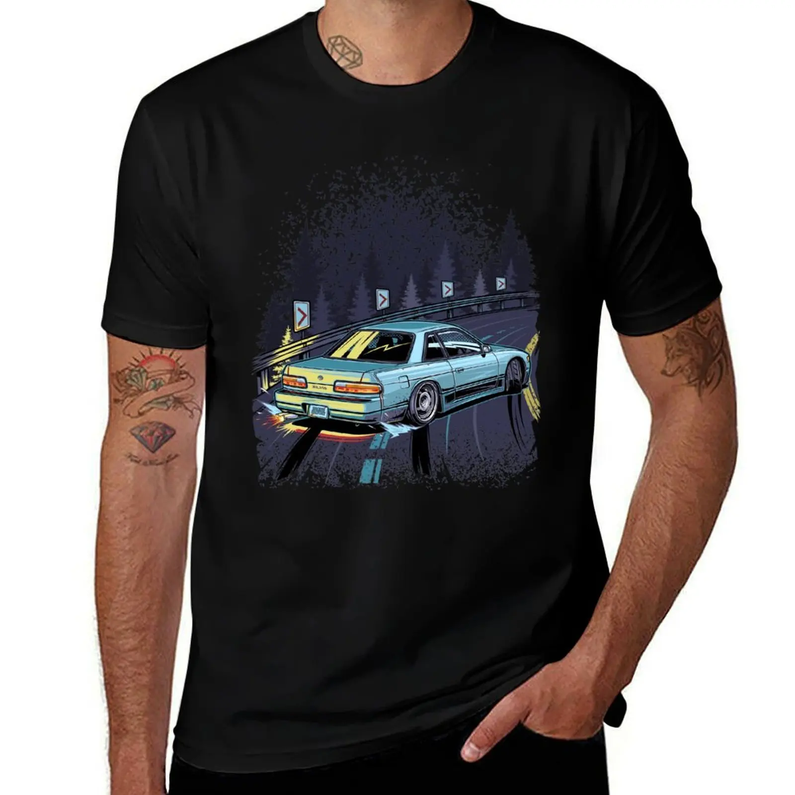 

Silvia s13 touge drift T-Shirt anime tshirt funny t shirts cotton cotton t shirt pack T-Shirt