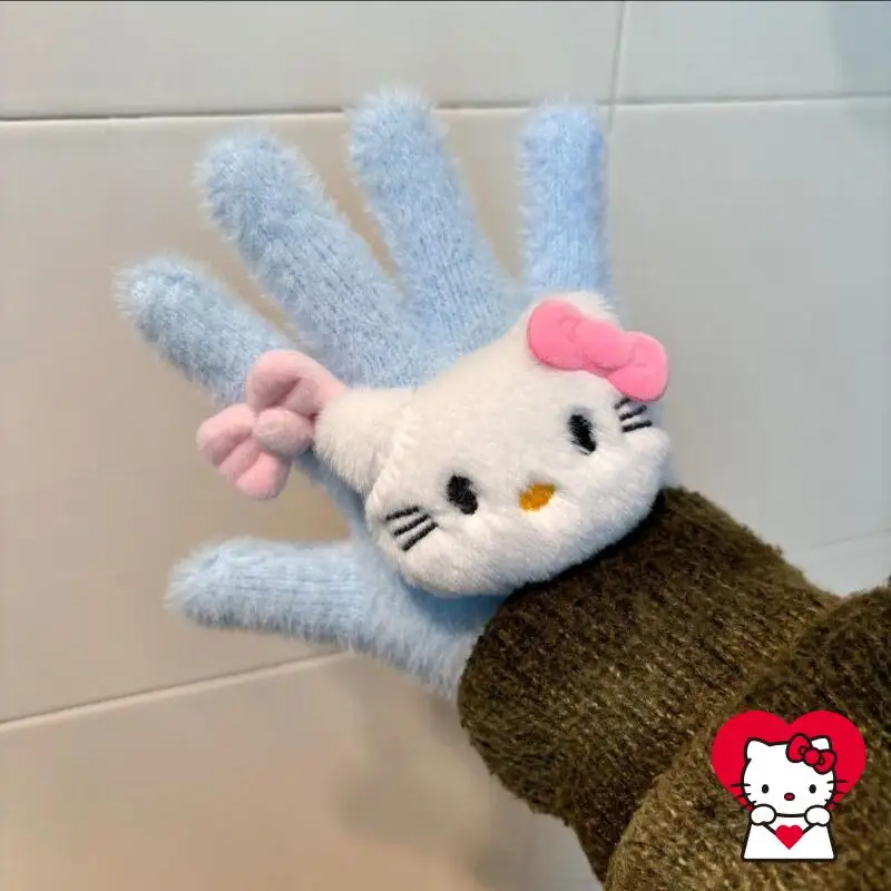قفازات سانريوس اللطيفة هالو كيتي للطلاب لركوب الدراجات، أزياء دافئة محمولة ومريحة ومطبوعة ومبتكرة، هدايا راقية رائجة البيع #6