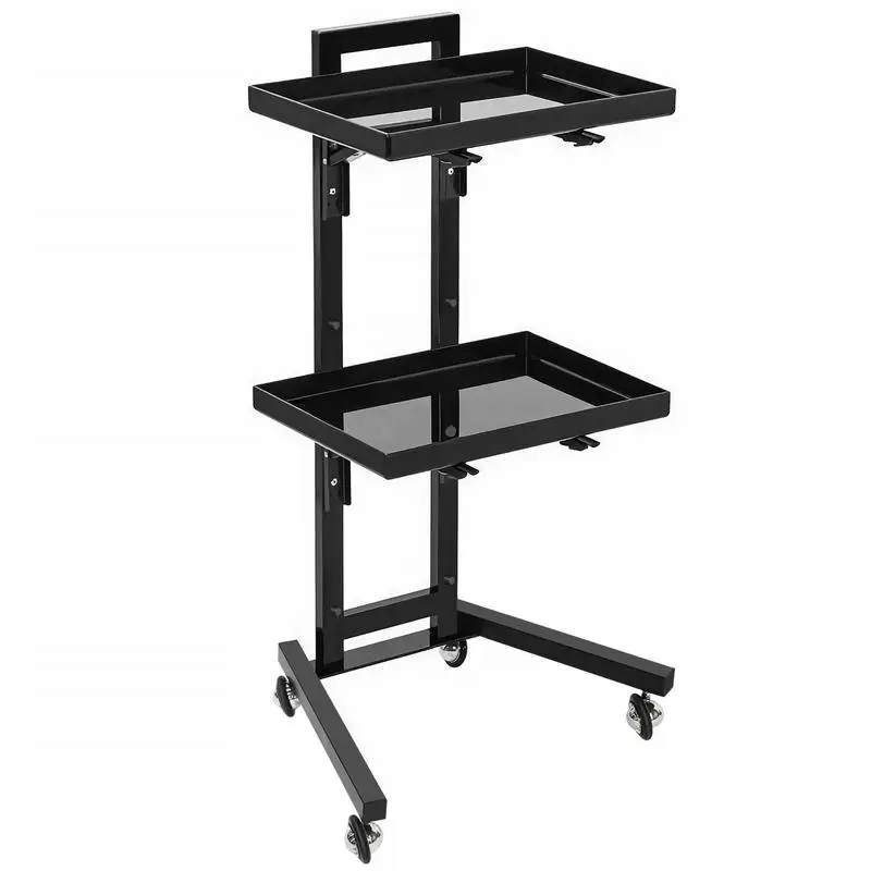 

Salon Tray Cart 2 Tiers Movable Organization Station Multifunction Beauty Tools For Barbershops Massage Shops Hair Salons Beauty