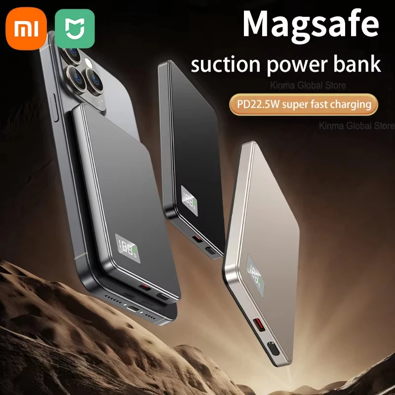 Xiaomi 500000mAhPD22.5W شحن سريع محمول مغناطيسي لاسلكي قوة البنك بطارية خارجية ل Magsafe آيفون سامسونج