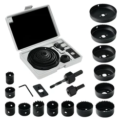 Hole Saw Set 8/11/16PCS Hole Saw Kit in Case Drill Bit Kit with Mandrels and Hex Key for Soft Wood Plywood Drywall PVC