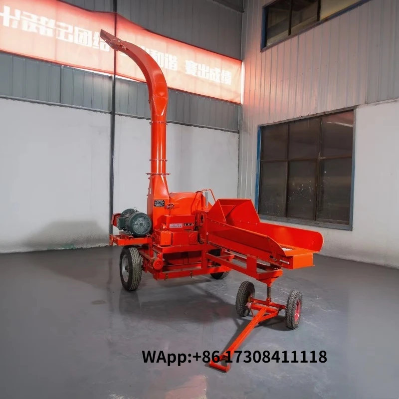 Farm Agricultural Feed Processor Grass Chopper Machine for Animal Feed Large Chaff Cutter Machine with Engine