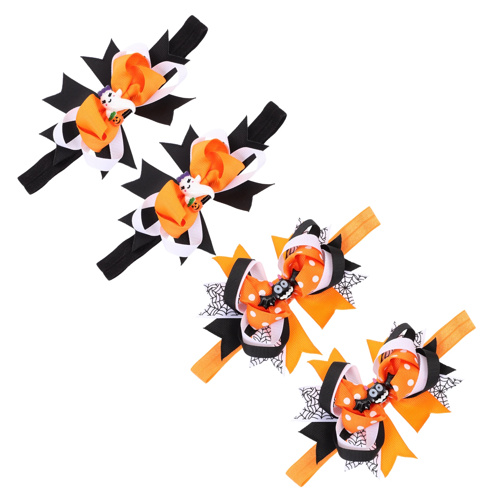 

4Pcs Stretchy Halloween Baby Headbands Elastic Bow Hairbands Toddler Infant Hair Accessories Party Kids Headdress