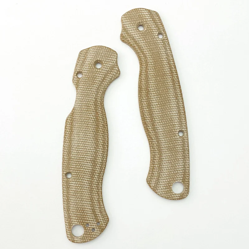 New 1 Pair Custom Micarta Folding Knife Scales Grip Handle Patch For Spyderco Paramilitary 2 C81 Para2 DIY Make Accessories Part