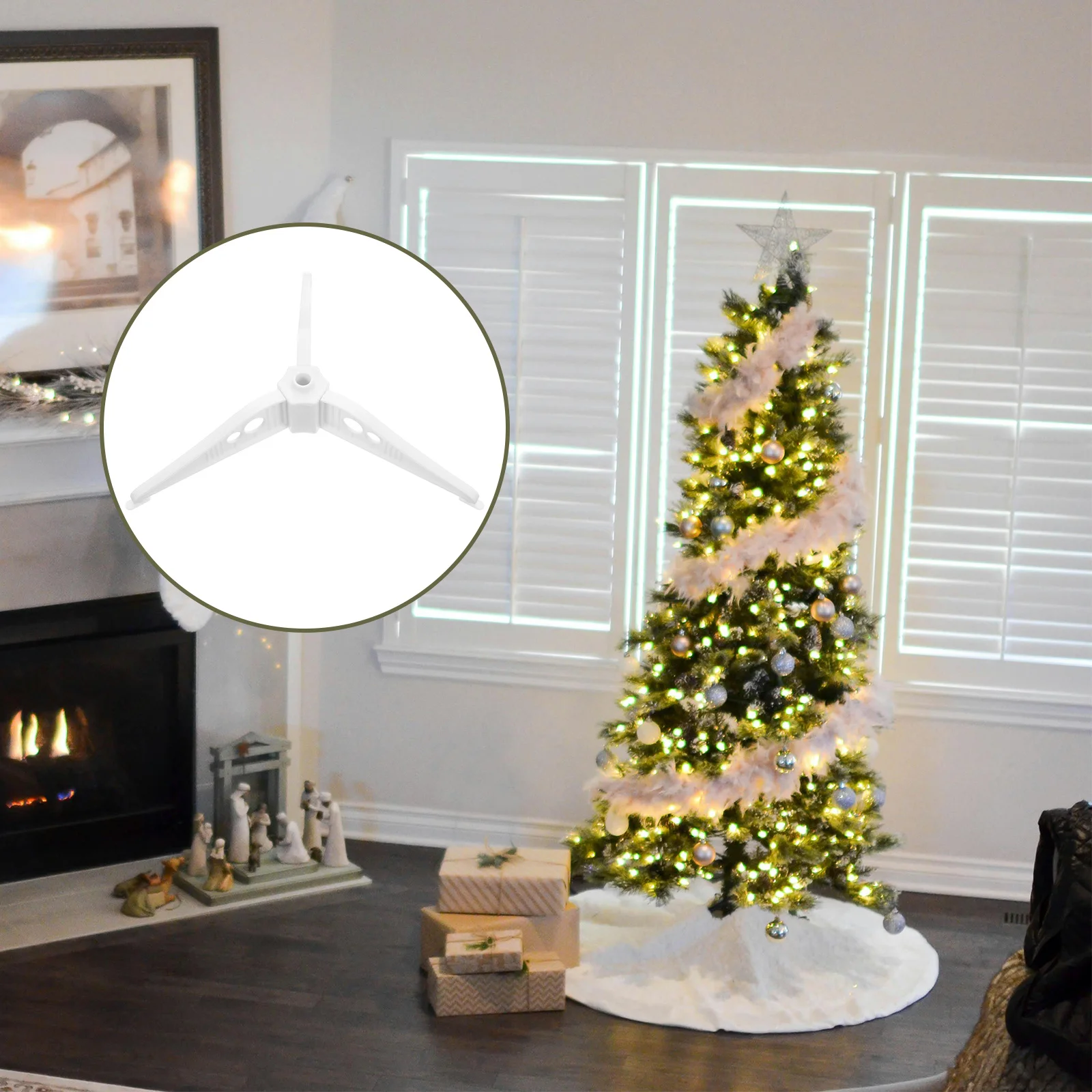 

2pcs Christmas Stand Base: Heavy Duty Artificial Tree Stand Replacement For Indoor Outdoor Holiday Decorations Fits 0.8Cm Pole