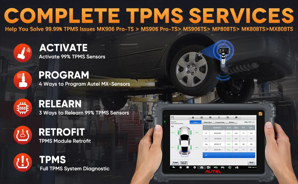 Autel MaxiCOM MK906S Pro2-TS MK906S Pro-TS Auto-TPMS-Programmierdiagnosetool ECU-Codierung aller Systeme OBD2-Diagnosescanner – Detail 6