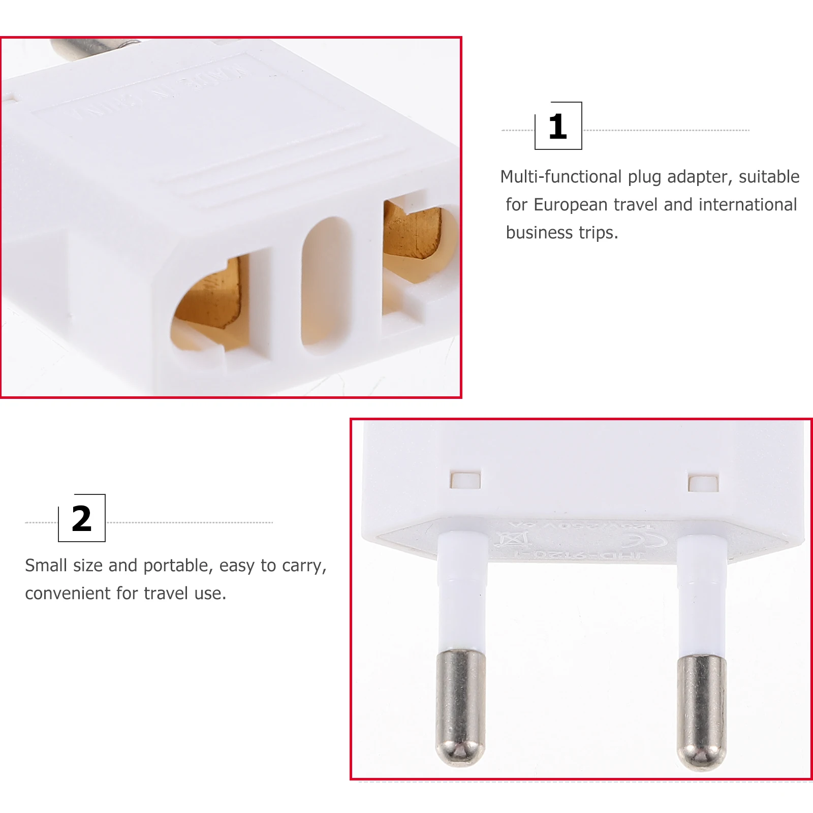 

European Plug 6A EU to US Italy Us To Europe Plug Adapter Converter Portable Plugs for Wall Charging Travel Accessories